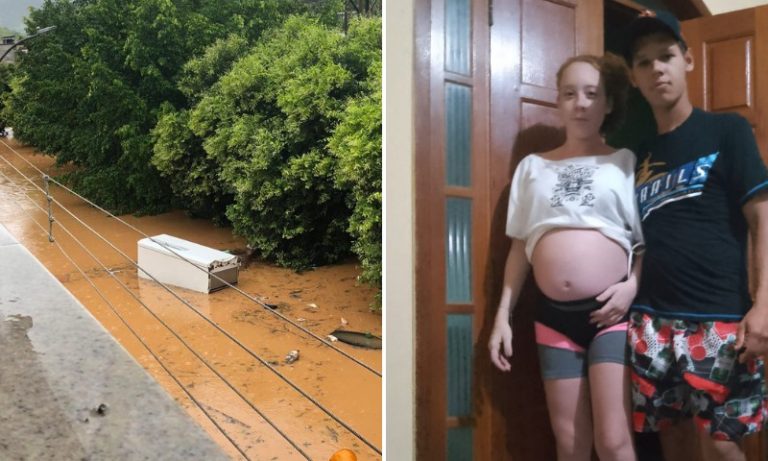 Grávida é salva dentro de geladeira durante enchente em Mimoso do Sul