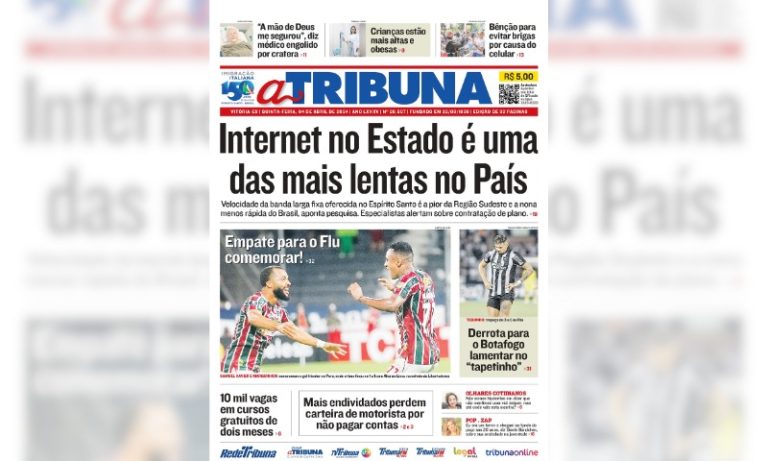 Confira os destaques do jornal A Tribuna desta quinta-feira
