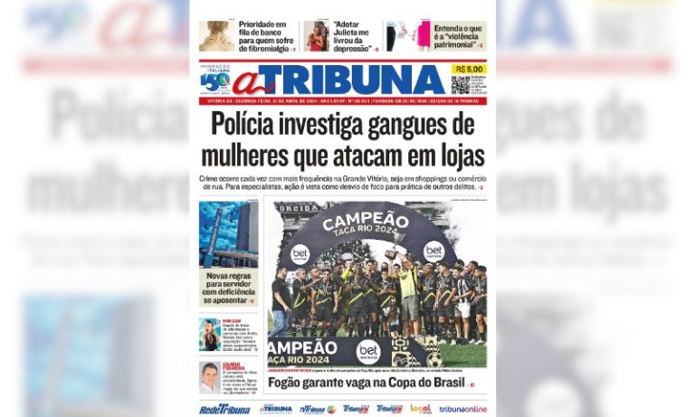 Confira os destaques do jornal A Tribuna desta segunda-feira