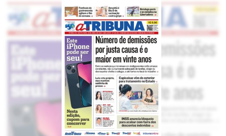 Confira os destaques do jornal A Tribuna desta sexta-feira