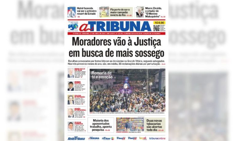 Confira os destaques do jornal A Tribuna deste domingo