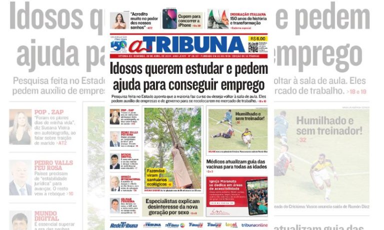 Confira os destaques do jornal A Tribuna deste domingo