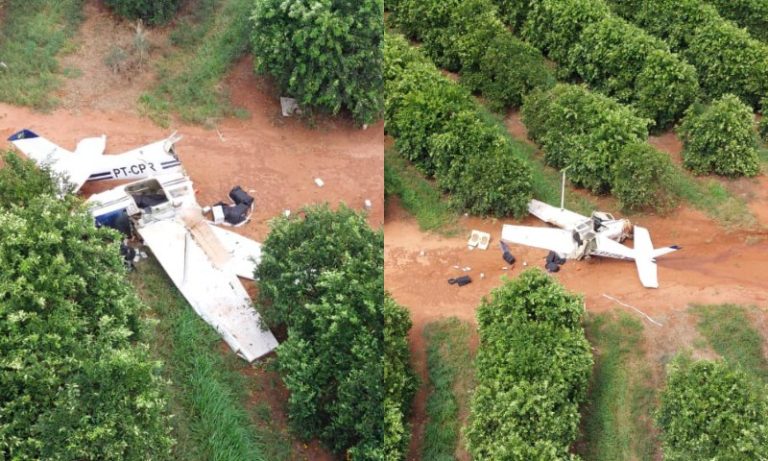 VÍDEO | Avião com cocaína vindo do Paraguai quebra ao meio ao tentar fugir da FAB