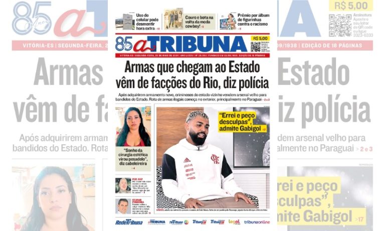 Confira os destaques do jornal A Tribuna desta segunda-feira