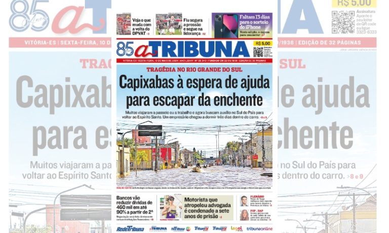 Confira os destaques do jornal A Tribuna desta sexta-feira