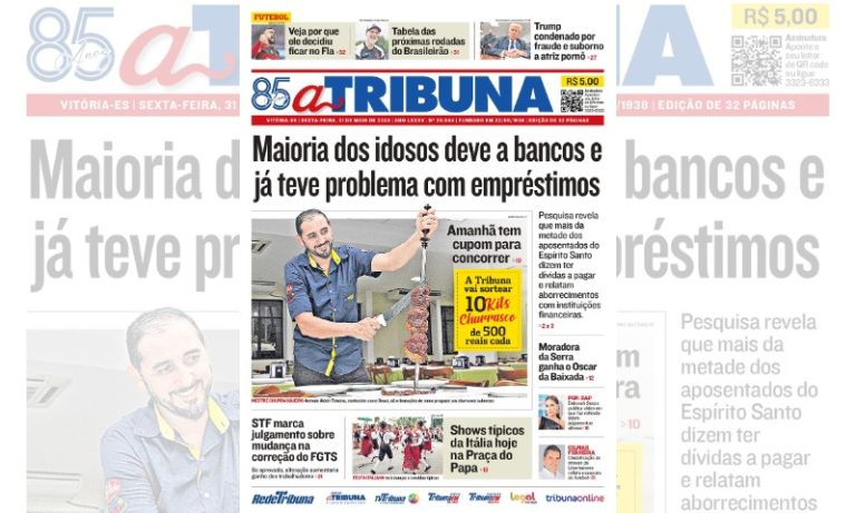 Confira os destaques do jornal A Tribuna desta sexta-feira