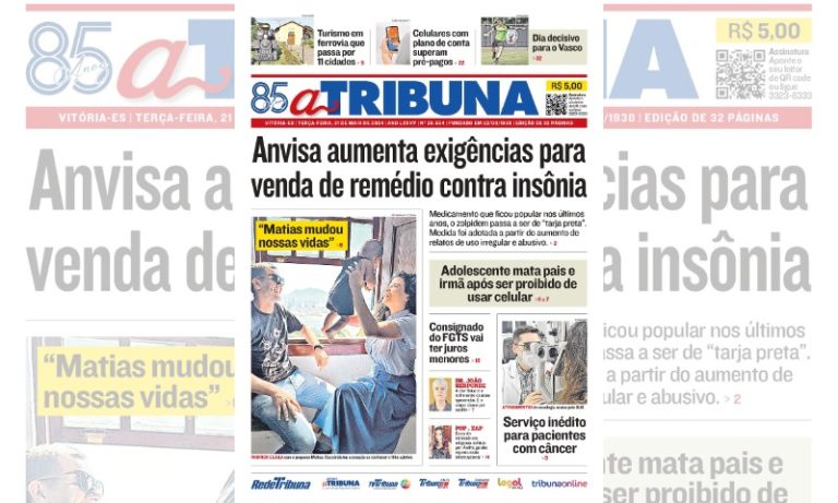 Confira os destaques do jornal A Tribuna desta terça-feira