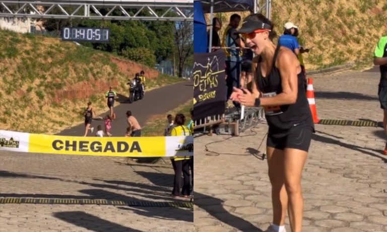 Maratonista quase perde corrida na reta final por causa do marido