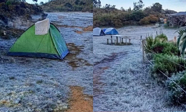 Região do Caparaó registra 0 ºC e geada em meio a fim de semana de calor no ES