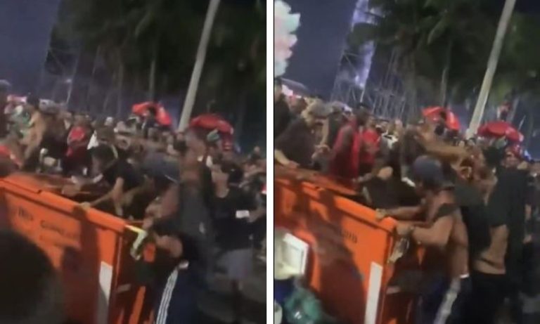 Suposto ladrão é agredido e jogado em caçamba de lixo antes de show de Madonna