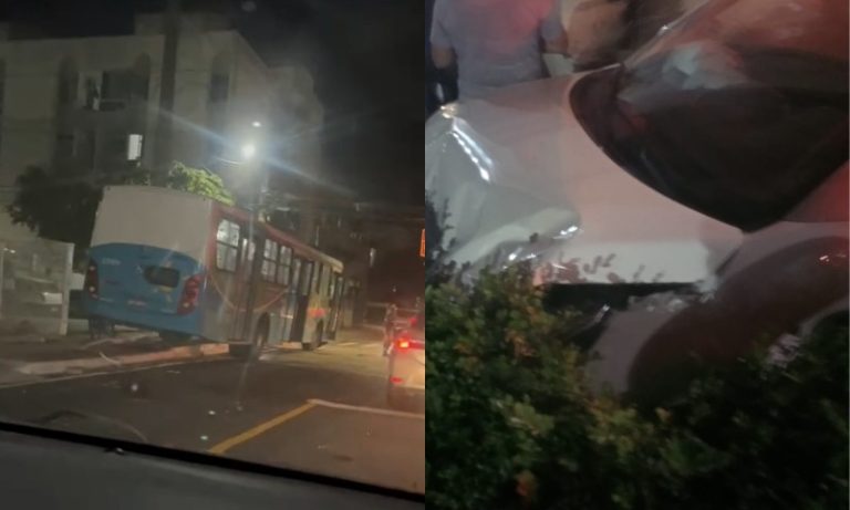 Acidente envolvendo ônibus e quatro carros deixa três feridos em Vitória