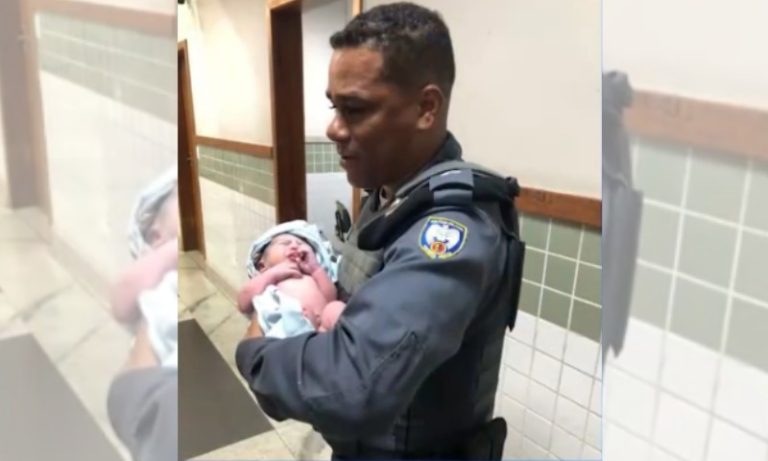 Bebê nasce em viatura da Polícia Militar na Serra