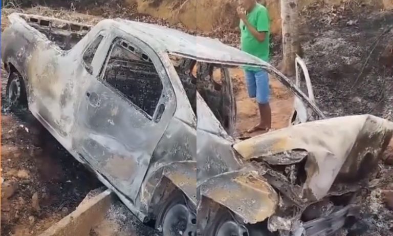 Carro pega fogo e motorista é salvo por testemunhas do acidente no ES