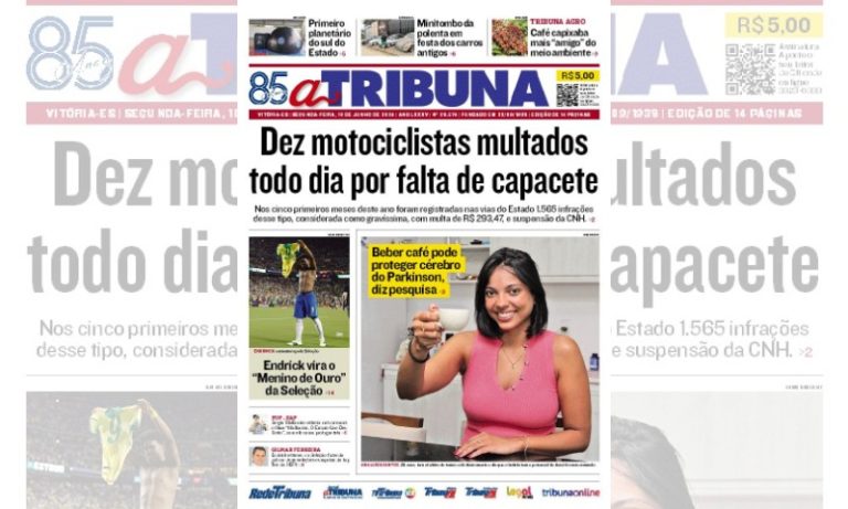 Confira os destaques do jornal A Tribuna desta segunda-feira