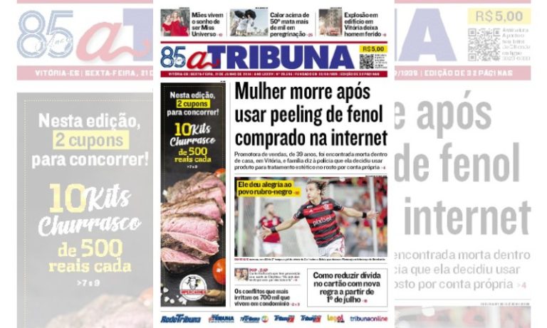 Confira os destaques do jornal A Tribuna desta sexta-feira