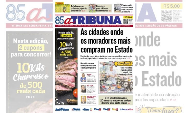 Confira os destaques do jornal A Tribuna desta terça-feira