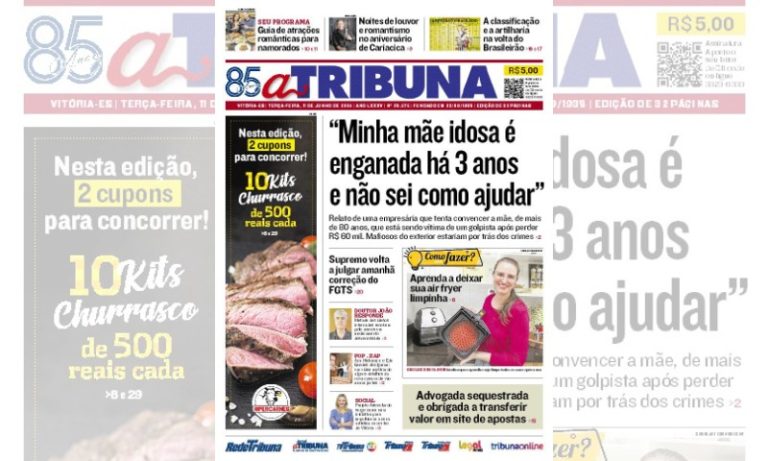 Confira os destaques do jornal A Tribuna desta terça-feira
