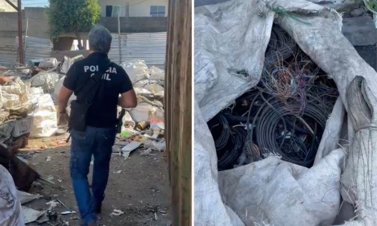 Homem é preso e 896 quilos de fios de cobre são apreendidos em ferro-velho na Serra