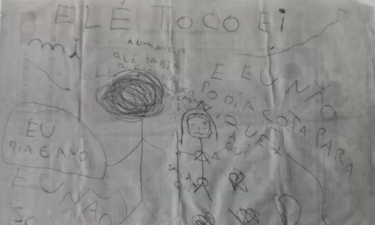 Menina desenha abusos sexuais e tio é preso após mãe encontrar papéis