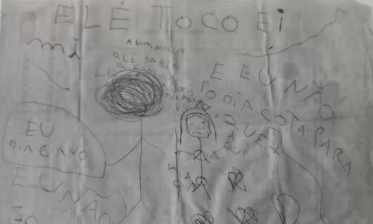 Menina que desenhou abusos foi estuprada ao ir brincar na casa de tio