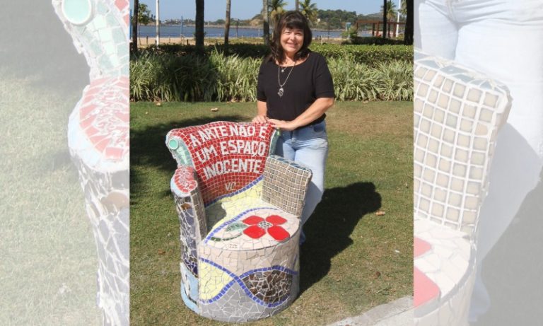 Obra de arte chama atenção no calçadão de Camburi