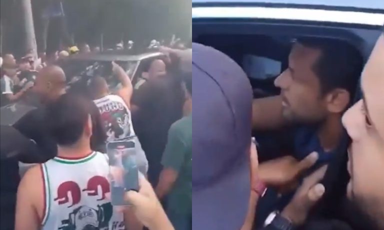 Torcida do Fluminense protesta no CT antes de clássico contra o Flamengo