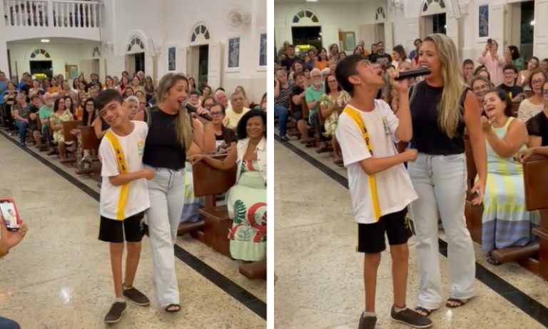 Adolescente do ES com paralisia cerebral canta em missa e vídeo viraliza