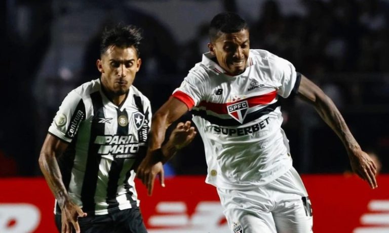Botafogo bate recorde, mas Calleri muda jogo e comanda empate do São Paulo