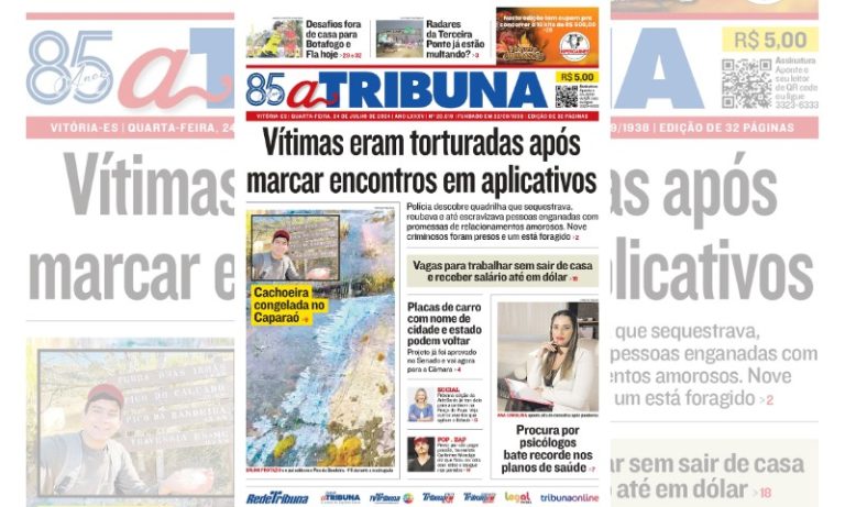 Confira os destaques do jornal A Tribuna desta quarta-feira