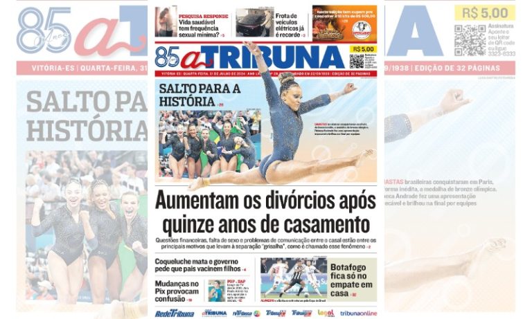 Confira os destaques do jornal A Tribuna desta quarta-feira