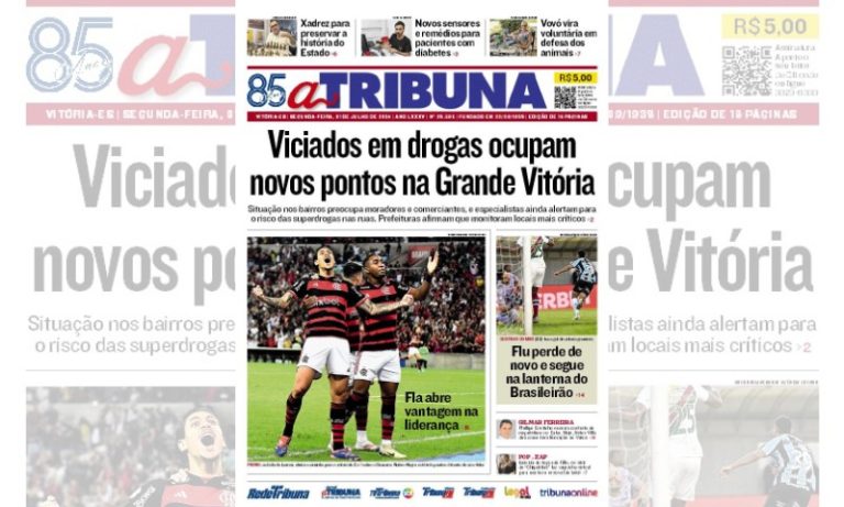 Confira os destaques do jornal A Tribuna desta segunda-feira
