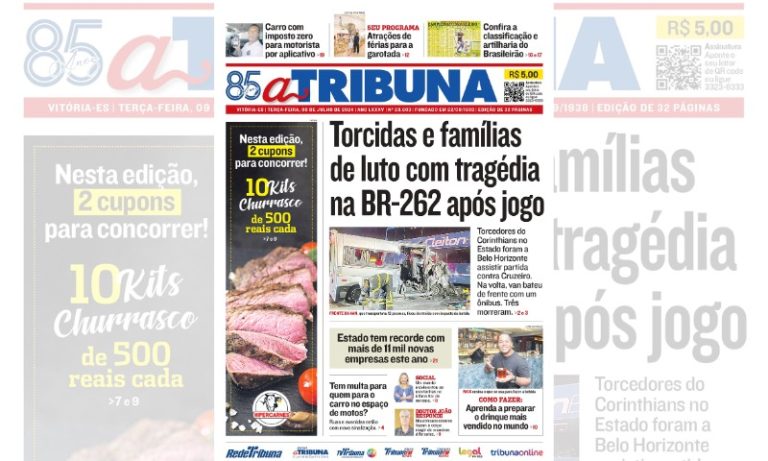 Confira os destaques do jornal A Tribuna desta terça-feira