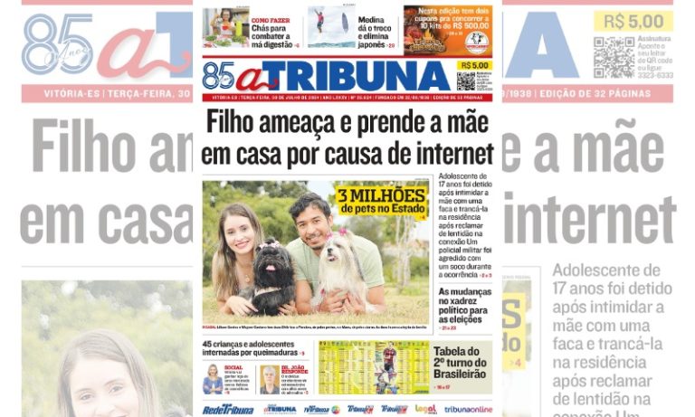 Confira os destaques do jornal A Tribuna desta terça-feira