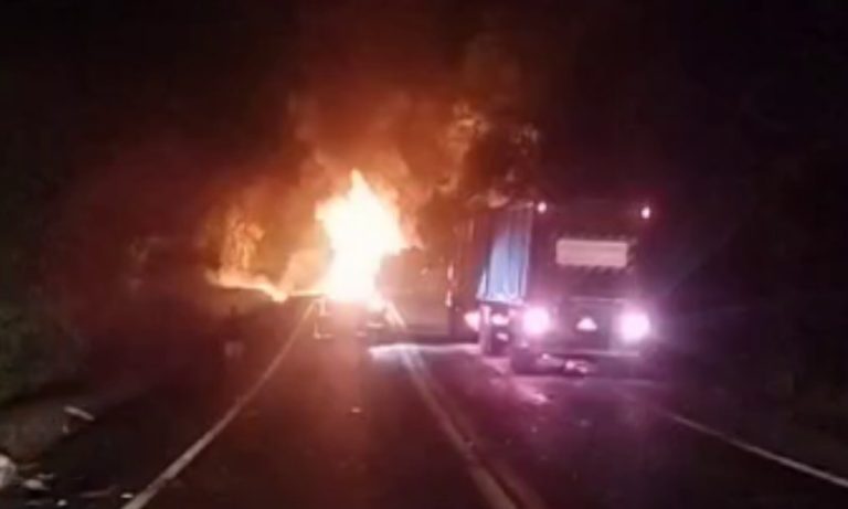 Morte e incêndio em acidente na BR-101 no ES
