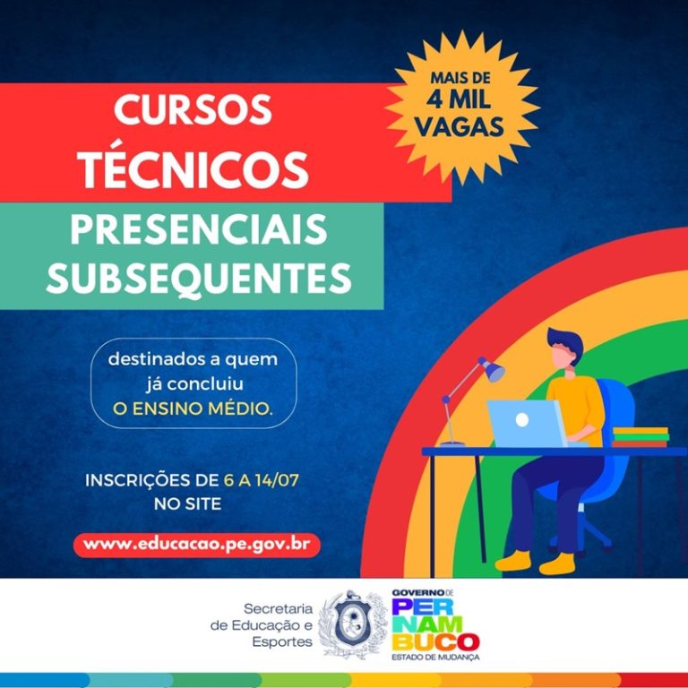 Secretaria de Educação oferece mais de 4 mil vagas em cursos técnicos gratuitos