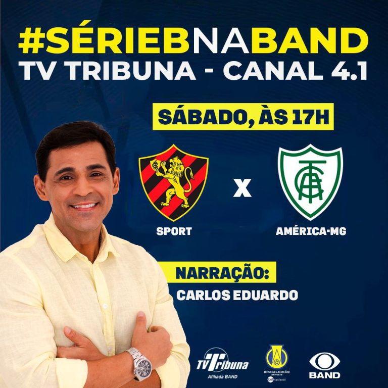 Sport x América (MG) na tela da TV Tribuna/Band neste sábado (13)