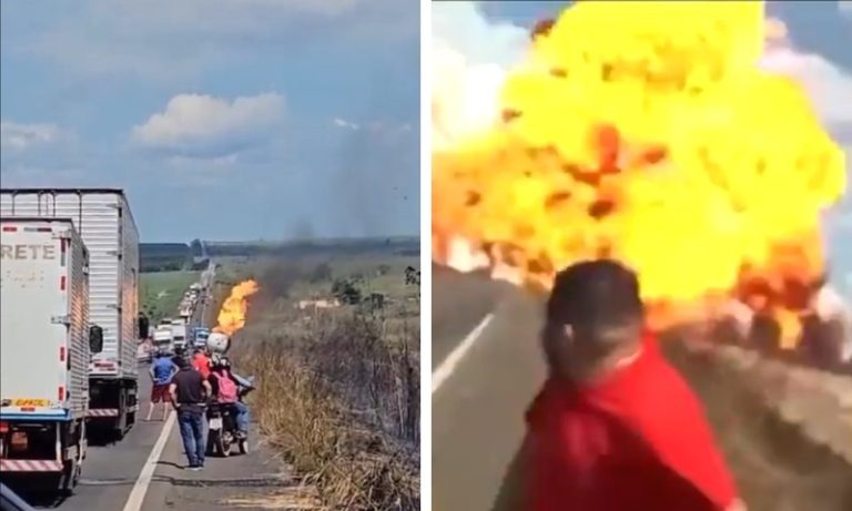 VÍDEO | Equipe do SBT fica ferida em explosão de caminhão no Pará