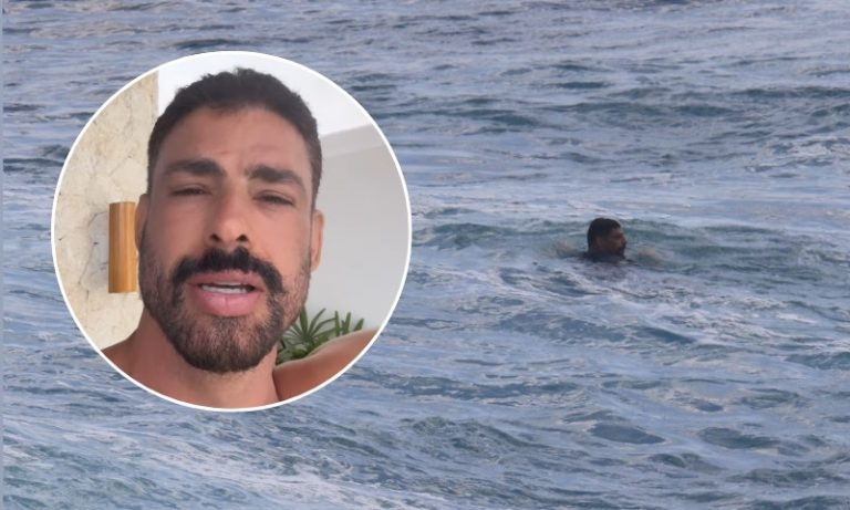 Cauã Reymond passa sufoco em praia da Indonésia: ‘Uma hora e meia nadando’