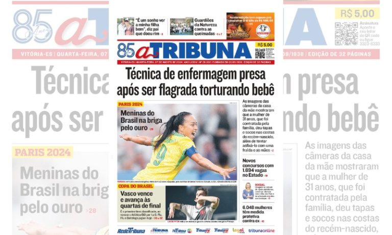 Confira os destaques do jornal A Tribuna desta quarta-feira
