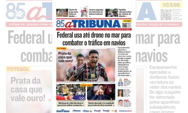 Confira os destaques do jornal A Tribuna desta segunda-feira