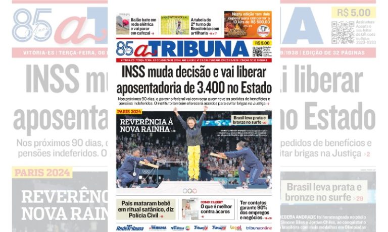 Confira os destaques do jornal A Tribuna desta terça-feira