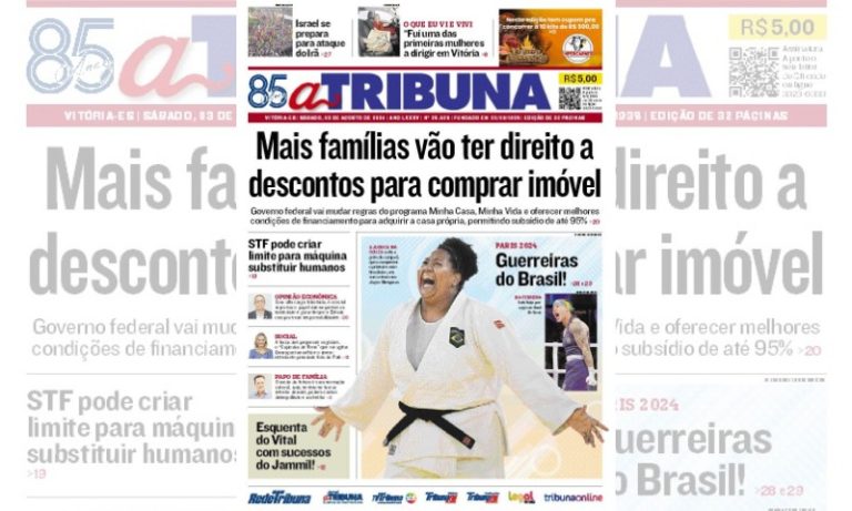 Confira os destaques do jornal A Tribuna deste sábado