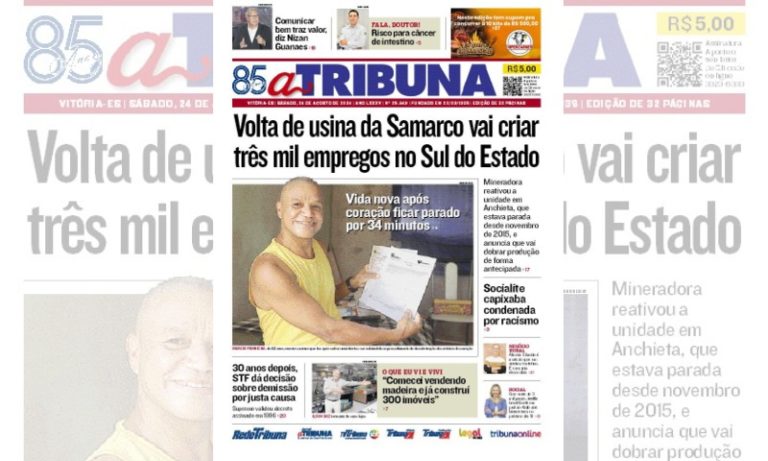Confira os destaques do jornal A Tribuna deste sábado