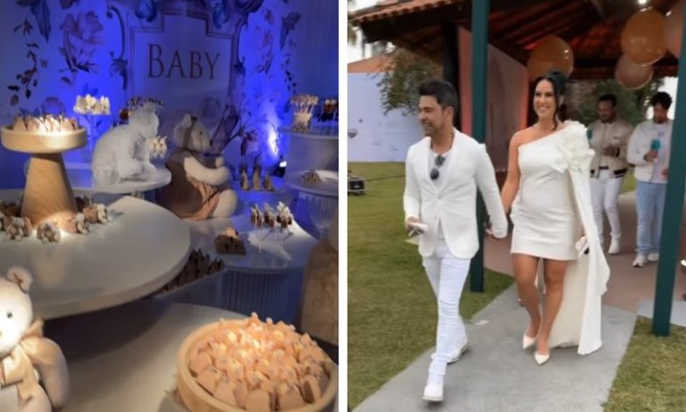Zezé Di Camargo surpreende Graciele Lacerda com casamento durante chá-revelação