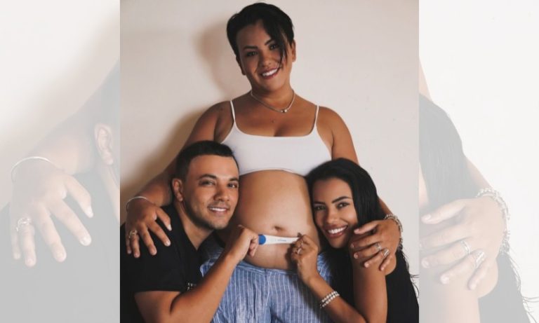 Casal realiza sonho de ser pais com barriga solidária e chá revelação viraliza