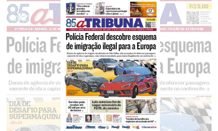 Confira os destaques do Jornal A Tribuna deste sábado