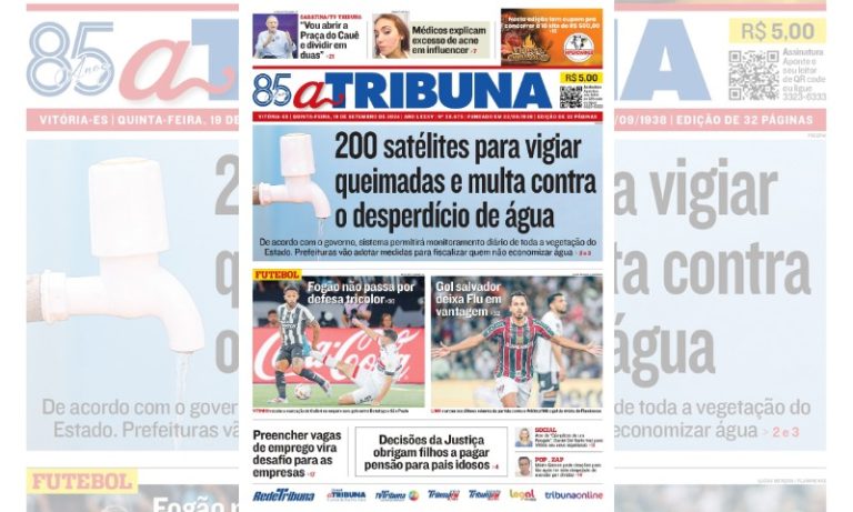 Confira os destaques do jornal A Tribuna desta quinta-feira