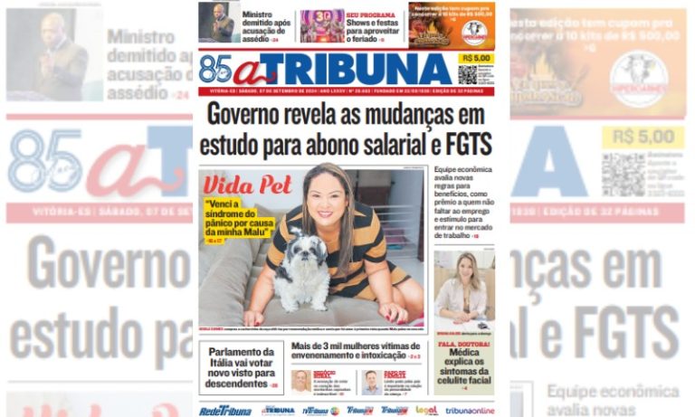 Confira os destaques do jornal A Tribuna deste sábado
