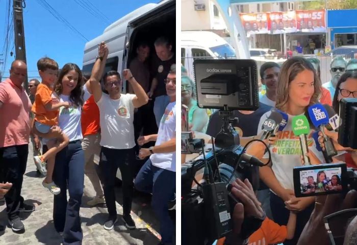 Candidata Mirella Almeida reforça confiança na vitória ao votar em Olinda