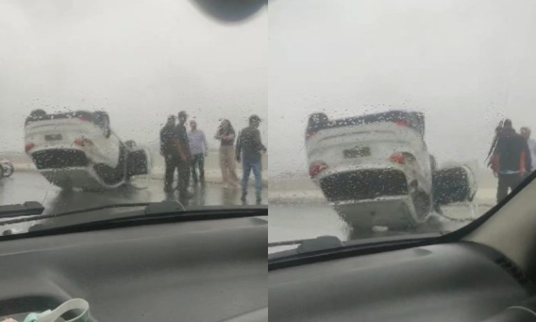 Carro capota na Ponte da Passagem e deixa três mulheres feridas em Vitória